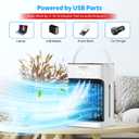 Portable Air Conditioners, Upgraded Motor Evaporative Air Cooler with Remote, 3 Speeds & 3 Mist, 7 Color Night Light Cooling Fan with 2-8H Timer, 1100ML Personal AC Unit for Bedroom Office