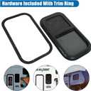 Vertical RV Window, 12" W x 22" H Tinted Sliding RV Window with Net Screen and Trim Ring, Suitable for 1-1/8" Thick Walls, DOT Approved