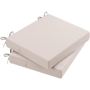AAAAAcessories Outdoor Seat Cushions for Chairs, Waterproof, Fade-Resistant Patio Furniture Replacement Cushions, 20" x 18" x 3", Set of 2, Khaki Beige