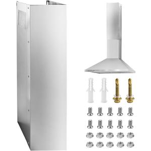 31.5" x 8" x 6.7" Stainless Steel Range Hood Chimney Extension, Wall Vent Extender & Duct Cover