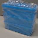 Blue Food Storage Drain Box Set with Raised Snap-On Lid 