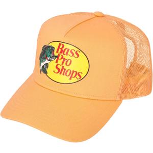 Bass Original Fishing Pro Trucker Hat Mesh Cap - Adjustable Snapback (Orange)