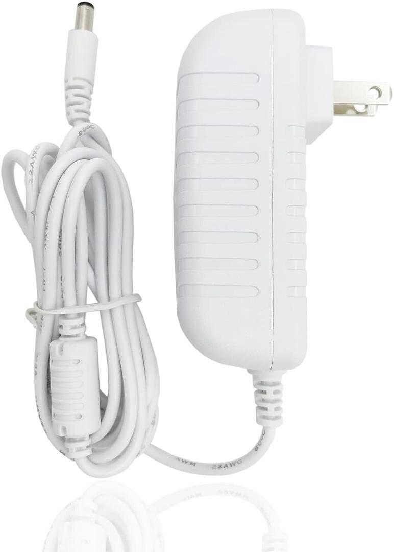 Power Cord Replacement for 4moms Mamaroo 2/4, RockaRoo Baby Swing 12V 3A AC Adapter Charger 6.6 ft Cable (White)