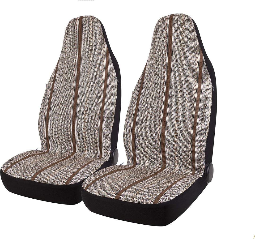 West Coast Auto Baja Blanket Bucket Seat Cover for Car, Truck, Van, SUV - Airbag Compatible (2PCS Brown)