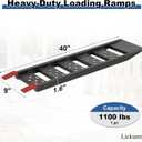 LIEKUMM 40" Heavy Duty Motorcycle Ramp, 1100 lbs Single Loading Ramp for Pickup Trucks, Metal Dirt Bike Ramp for Truck Bed, E-Bike and Scooter Use