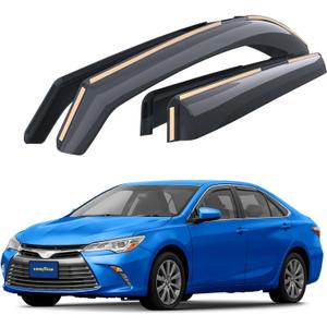Goodyear Shatterproof in-Channel Window Deflectors for Toyota Camry 2015-2017, Rain Guards, Window Visors for Cars, Vent Deflector, Car Accessories, 4 pcs - GY007928 (For Camry 15-17)