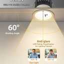 Adetu 2 Inch 5CCT Anti-Glare LED Downlight with Junction Box, 2700K/3000K/4000K/5000K Selectable, CRI90+, 8W COB, 840LM, IP65 Waterproof, Dimmable-ETL and Energy Star Certified (White,12 Pack)