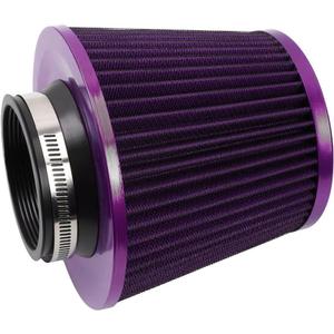 muge racing 3-inch Cold Air Intake Filter 76mm, High Performance Clamp-On Engine Intake Air Filter, Washable Reusable & Universal Round Tapered Replacement Air Filter, Purple