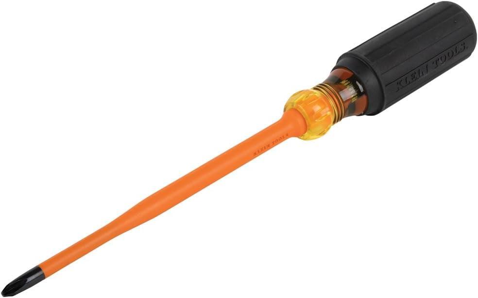 Klein Tools 6936INS Insulated Screwdriver, Made in USA, Screwdriver with 1000V Slim Profile Tip, #2 Phillips with 6-Inch Shank, Cushion-Grip Handle
