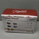 Homemate Heated Blanket Electric Throw - 50"x60" Heating Blanket Throw 1/2/4/6/8 Hours Auto-Off 10 Heat Levels Over-Heat Protection Soft Flannel Sherpa ETL Certification (Red (Striped))