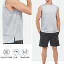 NORTHYARD Men's Athletic Workout Tank Top Running Gym Sleeveless Shirts Quick Dry Lightweight Training Sport Muscle Tank (Gray, XXL)