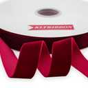 Nylon Velvet Ribbon Single Faced,1 Inch X 25Yards Spool (Hot Red)