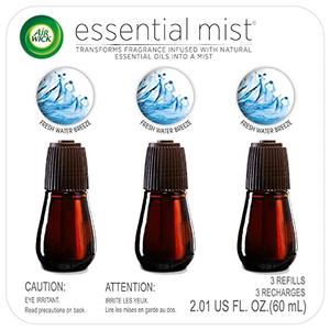 Air Wick Essential Mist Refill, 3ct, Fresh Waters, Air Freshener, Essential Oils, Set of 6