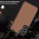 LETO Galaxy S23 Case,Luxury Flip Folio Leather Wallet Case Cover with Card Slots and Kickstand for Girls Women,Protective Phone Case 6.1" Brown