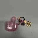 Clear Case for AirPods 4 Case Cover with Safety Lock,Soft TPU Cover with Phone Stand & Cleaning Kit,Cute Bling Keychain for Women Girls-Glitter Pink