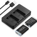NB-13L Battery 2 Pack Replacement Li-ion Batteries and USB Dual Charger Set Compatible with PowerShot G1X G5X G7 X G7X Mark 2 II III G9 X G9X SX620 SX720 SX730 SX740 HS Digital Camera