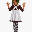 fun shack Girls Chocolate Factory Worker Halloween Costume, Kids Candy Movie Character Outfit for Trick-or-treating Size XL