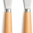 Butter Knives Set of 2, Wood Handle, Durable Stainless Steel Blade, Butter Knife for Smooth Spreading Butter Cream Cheese Jam, Ideal for Bagels, Sandwiches, Butter Knife Spreader 7.5 Inches