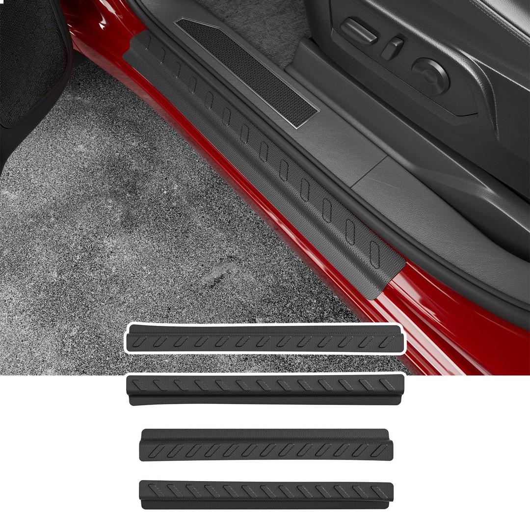 Exterior Door Sill Protector Compatible with 2019-2026 Chevy Silverado GMC Sierra 1500 Crew Cab Door Sill Guard Replacement for 2019-2026 Chevy Silverado Accessories