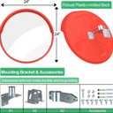 RELIANCER 24" Convex Security Mirror,Curved Safety Traffic Road Driveway Mirror,Adjustable Safety Corner Surveillance Mirrors,Outdoor Indoor Blind Spot Mirrors For Garage Parking Lot Shop Office