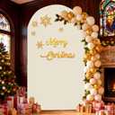 6.6FT Beige Arch Backdrop Cover,Spandex Arch Covers Stretchy Backdrop for Wedding Baby Shower Birthday Party