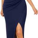 OWIN Women's 2026 Sexy V Neck Spaghetti Straps Wrap Ruched Sheath Bodycon Cocktail Evening Party Night Club Dresses, Size XS