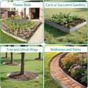 2025 New 21ft. Galvanized Steel Landscape Edging Border 15 Pack - 16.5"x8" Heavy Duty Metal Garden Edging with Rolled Top & Curved Serrations - Flexible Bendable Rustproof Edge for Lawn Yard Flower