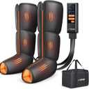 Leg Massager with Heat and Compression : Foot and Calf Massager for Circulation and Pain Relief, Sequential Compression Boots with 6 Modes, 9 Intensity, 3 Heat
