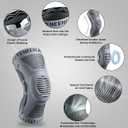 NEENCA Professional Knee Brace for Pain Relief, Medical Knee Support with Patella Pad & Side Stabilizers, Compression Knee Sleeve for Meniscus Tear, ACL, Joint Pain, Runner, Workout (Gray, Medium) (Gray)