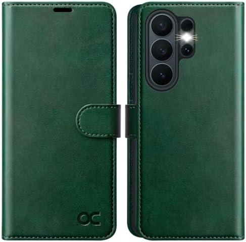 OCASE Compatible with Samsung Galaxy S26 Ultra Wallet Case, PU Leather Flip Folio Case with Card Holders RFID Blocking Kickstand [Shockproof TPU Inner Shell] Protective Phone Cover, Blackish Green