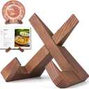 XKDOUS 6.5 Inch Thicken Plate Stand for Displaying Wooden Cook Book Stand for Kitchen Decorative Plate Display Stand Picture Frame Holder for Book, Plate, Photo, Table Top Easels