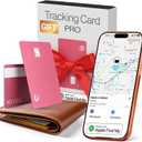 SPOTMINDERS Apple MFi Certified Credit Card Wallet Tracker PRO Pink (iOS Only) Gifts for Women Works with Apple Find My Rechargeable Tracking Card for Her IP68 0.07" Slim Item Finder for Luggage Purse