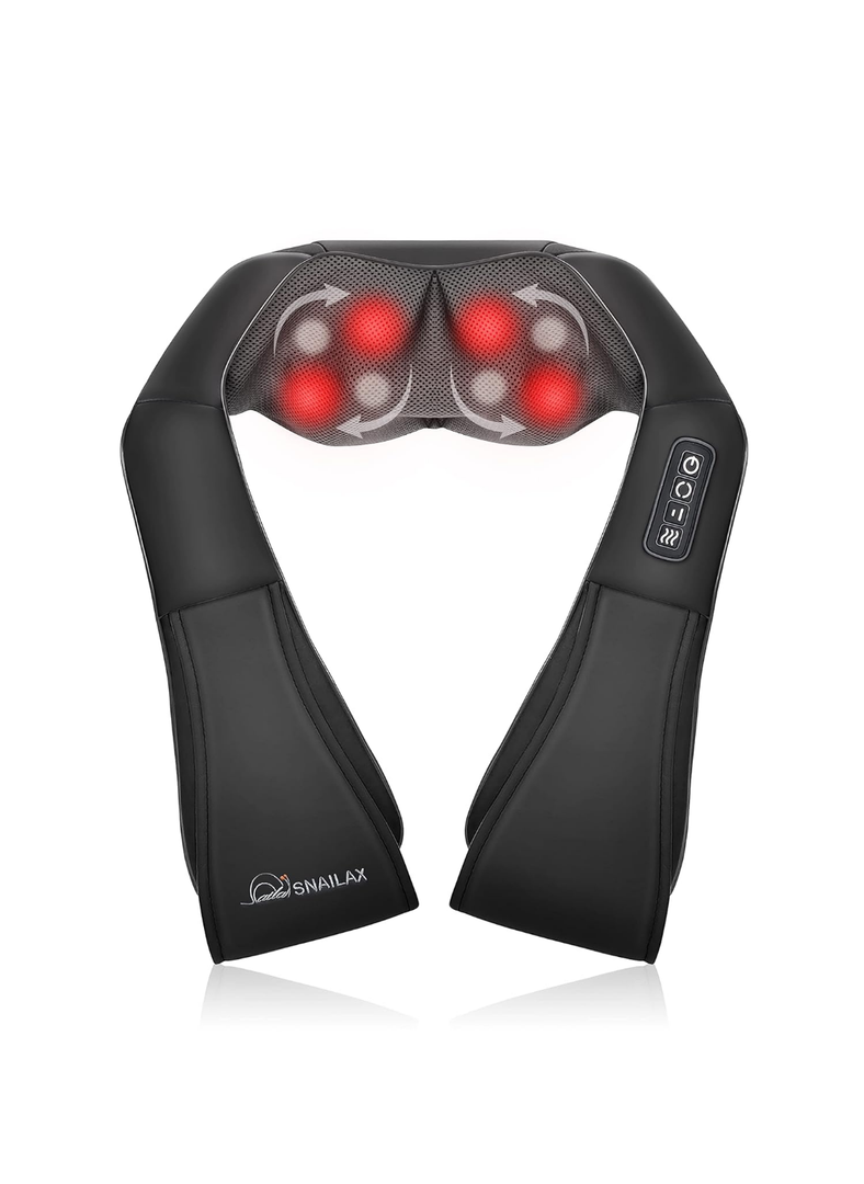 Snailax Shiatsu Neck and Back Massager with Heat, Neck and Shoulder Massager, Deep Kneading Electric Massage Pillow for Shoulder, Back, Leg Muscle for Home & Office, Gifts for Dad