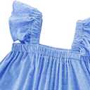 Baby Girls Cotton Sleeveless Swiss Dot Dress Toddler Ruffle Sleeve Tutu Dresses Kids Party Sundress (Blue)