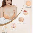 Sticky Bra, Strapless Adhesive Invisible Viscous, Push Up Reusable Silicone Bra for Backless Dresses Bra size C