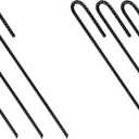 Rebar U/J Hook Extra Heavy Duty, 12 inch x 1/4 inch Rust Proof Coated Steel Ground Anchors for Garden, Tent, Trampoline (10pcs, J-Hook) (Pack of 2)