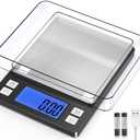 BOMATA 0.01g Small Digital Gram Scale, USB Rechargeable, Upgraded 1kg Jewelry Scale with Larger Display and Hold Function, High Precision, Grams and oz for Herb, Coin, Powder, Yeast, Kitchen Black