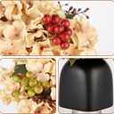 Briful Hydrangea Artificial Flowers in Ceramic Black Vase, Beige Silk Hydrangea Centerpieces for Tables, Realistic Dining Table Vase with Flowers for Farmhouse Home Decor Indoor