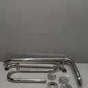 Polished Chrome L-Shaped Grab Bar 12x24 Inch + Knurled Shower Grab Rail 20 Inch, Zepolu Stainless Steel Toilet Safety Bar 90 Degree, Angled Balance Support Assist Bar, Bathroom Mobility Aid Handrail