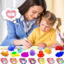 28 Pack Mochi Squishes Valentines Day Gifts for Kids Classroom, Valentines Day Cards for Kids School, Valentines for Class Valentines Exchange Cards Party Favors Classroom Exchange Gift Set