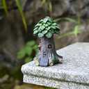 Fairy Garden Tree House  Resin Tiny Miniature Fairy House Accessories, Outdoor/Indoor Decoration for Home, Yard, Patio, Balcony, Christmas Dcor (Dark Green)