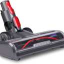 HESTIA Hardwood Floor Attachment for Dyson V7 V8 V11 V15 SV10 SV12 SV14 Cordless Stick Vacuum Cleaners, V-Shaped Roller Brush, LED Headlights, Cleaner Head Replacement Parts (Gray)