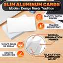 100 Pcs Metal Sublimation Blanks Double-Sided Sublimation Business Card Blanks for Printing of Logos, Nameplates, and Custom Gifts Smooth Finish Ultra-Thin Aluminum Alloy Cards in Pearl Color