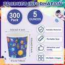 Amyhill 300 Pack 5 oz Cups for Kids Universe Paper Cups Disposable Astronaut Cups Small Bathroom Planet Cups Mini Mouthwash Cup Bulk for Christmas Universe Party Picnic