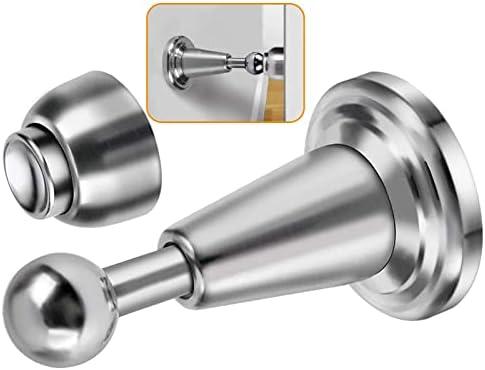 Door Stopper, Magnetic Door Stop, Soft-Catch Magnetic Door Catch, Door Hold Open, Stainless Steel, Brushed Satin Nickel Chrome, Hold Your Door Open Softly, Wall Mount, 1 Pack