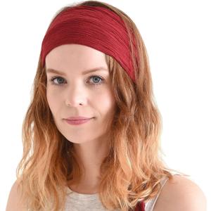 CHARM Womens Pirate Headband Headwrap - Turban Head Scarf, Pirate Bandana for Men, Festival Accessories, Boho Hair Band, Unisex Halloween Bandana (Dark Red)