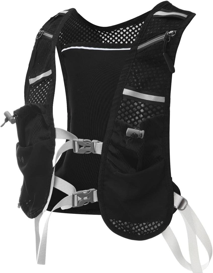 Domensi Running Vest for Women Men Lightweight Reflective Hydration Backpack Adjustable Chest Straps Water Backpack for Running Hiking Cycling Race