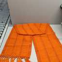 ZeeMart Macrame Style Boho Table Runner, Burnt Ochre Fall Table Runners 72 Inches Long, Farmhouse Woven Home Decor, 12x72 Inch, Dark Orange