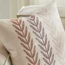 Farmhouse Leaves Lumbar Pillow Covers Set of 2, 12x20in Mixed Brown