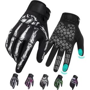 RIGWARL Motorcycle Gloves for Men Women Touchscreen, Lightweight Dirt Bike Glove Non-Slip, Skeleton Motorcycle Riding Glove